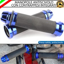 MANOPOLE MANUBRIO ANTISCIVOLO BLU CON CONTRAPPESI PER APRILIA RED ROSE (50)