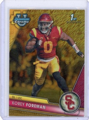 2023 Bowman University Chrome Korey Foreman Gold Shimmer Refractor #/50 USC