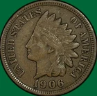1906 Indian Head Cent Extremely Fine XF Coin #40515