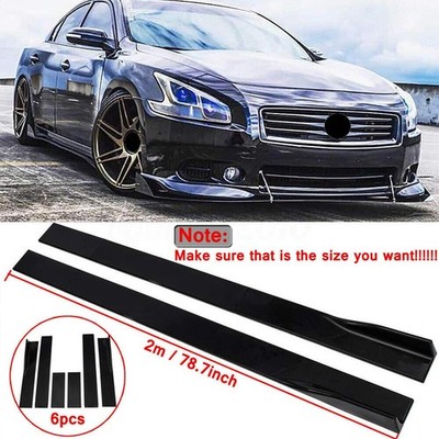 For Nissan Maxima 78.7'' Side Skirts Rocker Panel Splitter Lip Kit Glossy Black