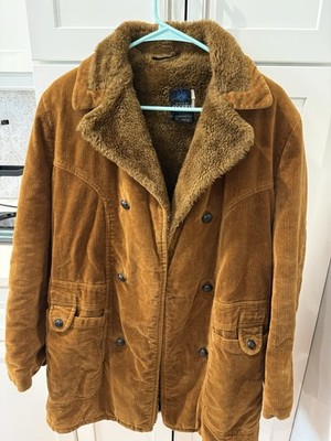 Vintage Cooper Sportswear 40 Men s Corduroy And Faux Fur Brown Retro Coat Warm