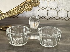 Antik Art D&eacute;co Pressglas Salz & Pfeffer Menage Saliere Gew&uuml;rzst&auml;nder Glas
