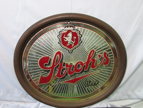 Vintage Strohs Beer Mirror Sign