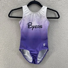 Byers Leotard Girls 9/10 Purple Rhinestones Gymnastics Competition Bee Leotards
