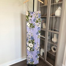 Reformation Frankie Silk Slip Dress NEW Garden Soiree Purple Floral Slim NWT 10
