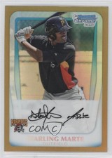 2011 Bowman Chrome Prospects Gold Refractor 9/50 Starling Marte #BCP178 q9p