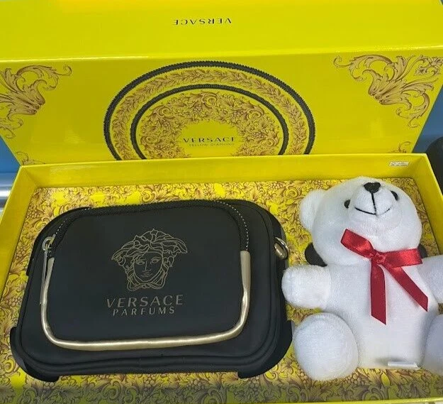 Versace Perfumes Cosméticos Maquillaje Bolsa Estuche Cartera con Oso de Peluche Foto 2 de 4