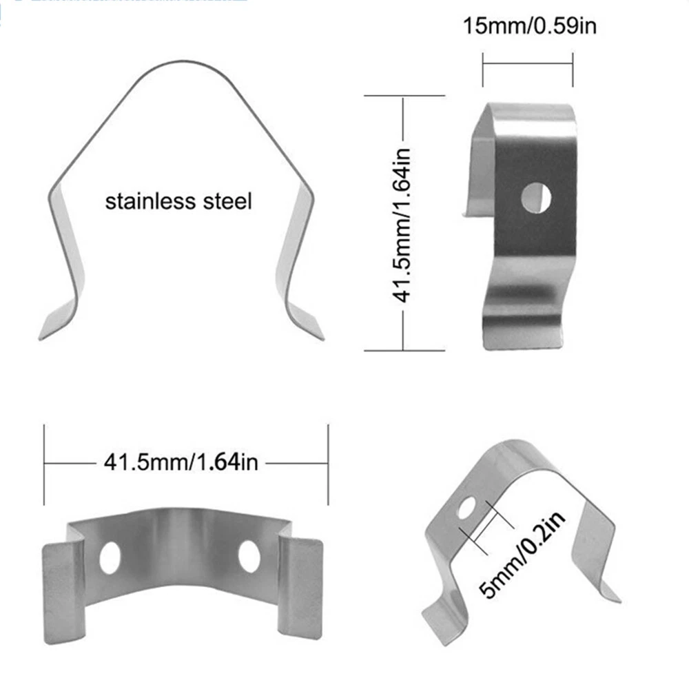4Pcs Meat Thermometer Probe Clip Holder Stainless Steel Multifunctional