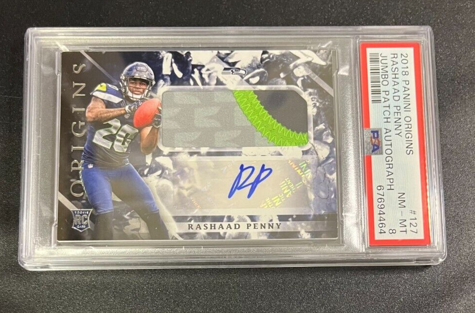 Rashaad Penny Panini Origins #127 Jumbo Patch Autograph
