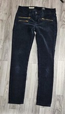 Adriano Goldschmied Womens Size 26R Moto Stevie Ankle Black Corduroy Pants