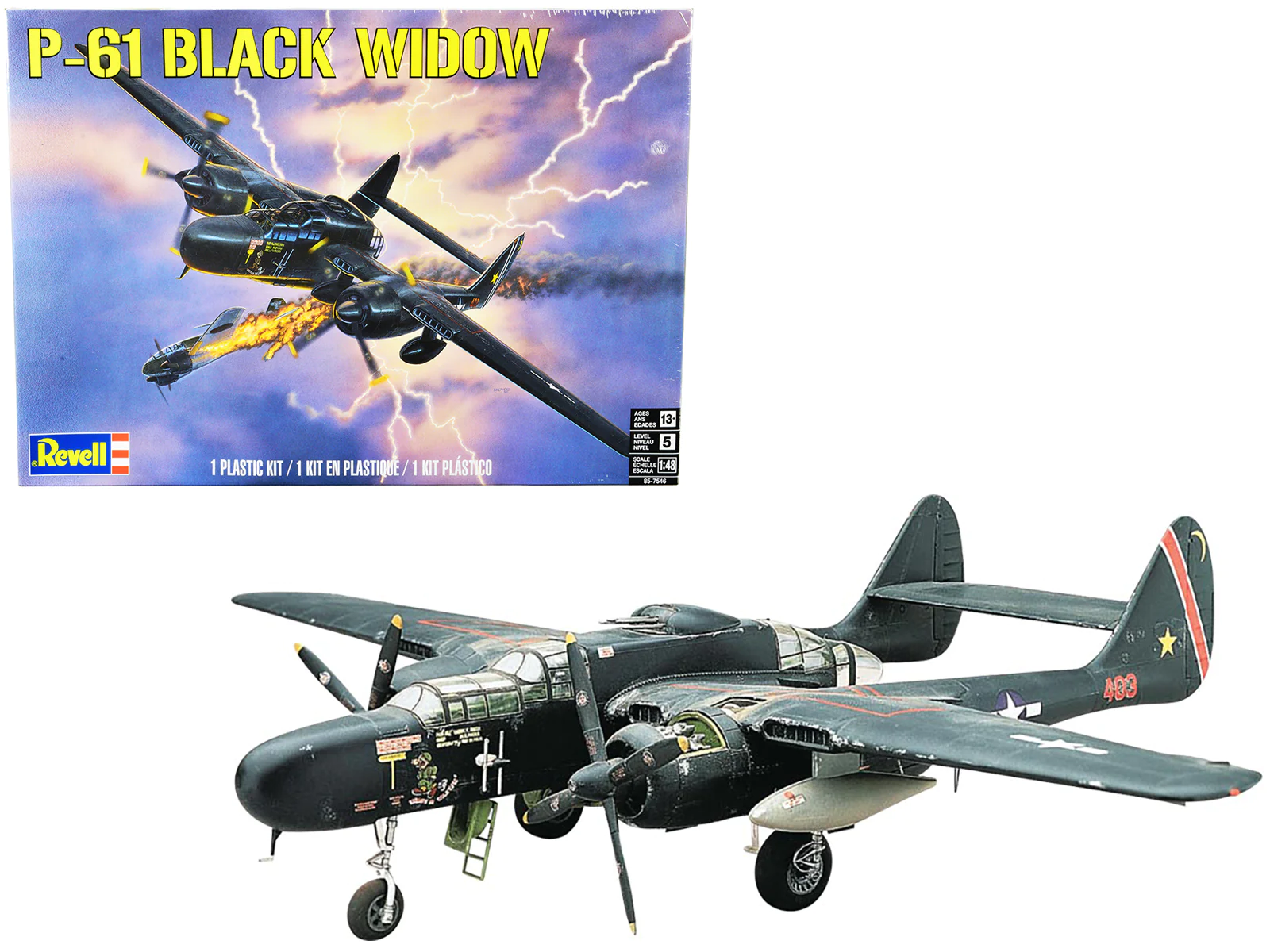 Revell 1/48 Scale P-61 Black Widow Fighter Plane Level 5 Model Kit