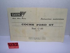 Instructions Maintenance Slot Car Scalextric Exin C-35 Ford GT Original
