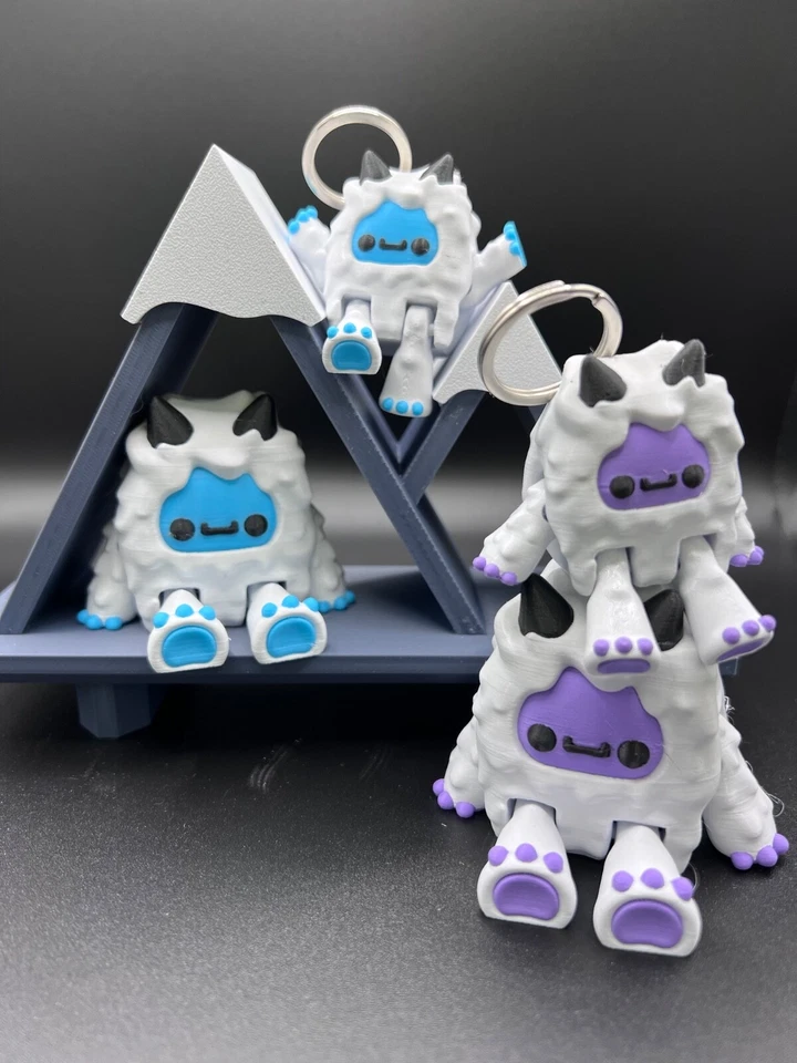 Estante de montaña Yeti y nieve púrpura, llavero divertido, regalo único, linda decoración Foto 2 de 2