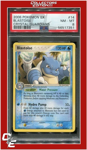 EX Crystal Guardians 14 Blastoise PSA 8