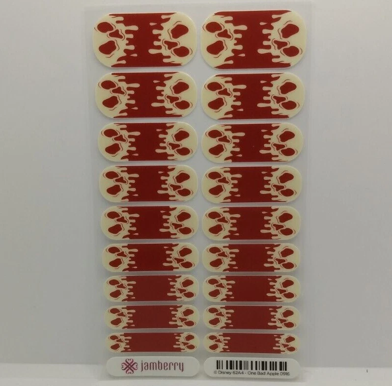 Envoltura de uñas Jamberry Evil Queen "One Bad Apple" Blancanieves Brilla en la oscuridad Hoja completa Foto 3 de 3