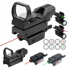 Tactical Red Green Dot Reflex Sight Scope W/ Red /Green Laser Holographic Sight