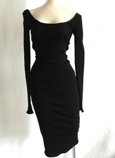 Fashion Nova Bodycon Dress Long Sleeve Black Stretch Knit Size XS(fits 2XS)