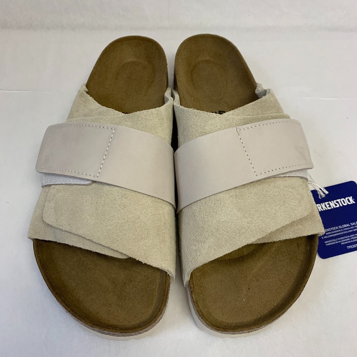 Birkenstock New w/ Box Kyoto Antique White Nubuck/Suede Leather
