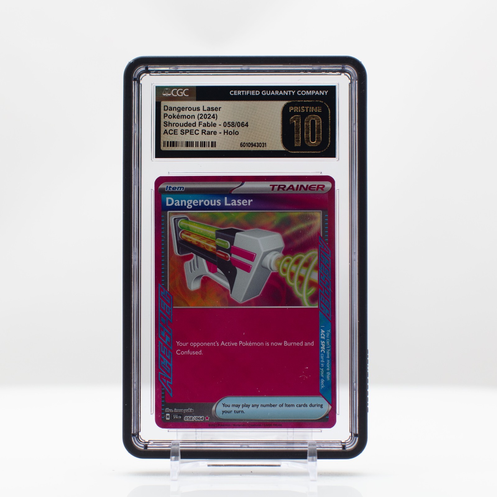 Pokemon Dangerous Laser ACE SPEC Holo #58 Shrouded Fable 2024 - CGC 10 PRISTINE