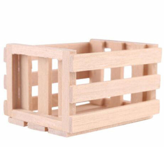 1:12 Dollhouse Miniature Wooden Storage Basket Model Container Accessories Toys.