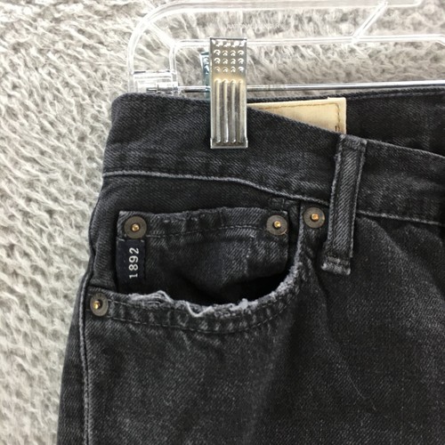 Abercrombie Straight Leg Jeans Youth 12 Black Denim Distressed Mid Rise Zip Fly - Picture 3 of 16