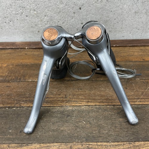 Vintage Shimano 600 Shifter Set ST-6400 Shift Lever Tri Color 8s 8 Penny Caps - Picture 15 of 22