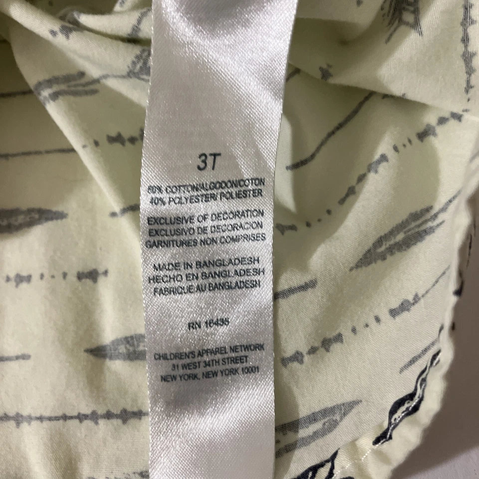 Camisa PS Aeropostale para niños pequeños con botones crema con flechas azul marino talla 3T Foto 4 de 4