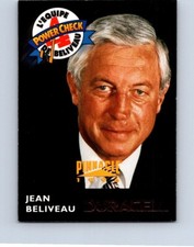 VINTAGE HOCKEY CARD 1997 PINNACLE DURACELL MONTREAL CANADIENS JEAN BELIVEAU #454
