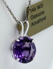 GENUINE 2.38 Cts AMETHYST PENDANT 14K SOLID WHITE GOLD - Free Appraisal - NWT — photo 2