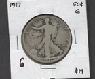 1917-Silver Walking Liberty Half Dollar-G