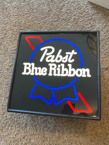 Vintage Pabst Blue Ribbon Beer Bar 17" Lighted Sign Light Cool!