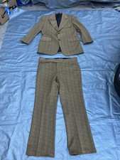 Vintage 2pcs 60  s 70  s Leisure Suit Men  s Polyester Waist 35  x30  