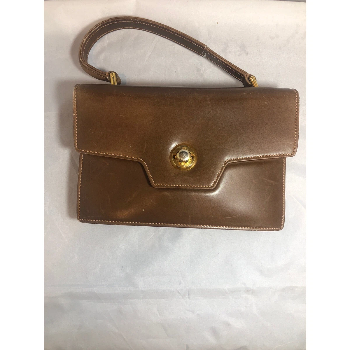 Hermes 1960s Box Leather Top Handle Handbag