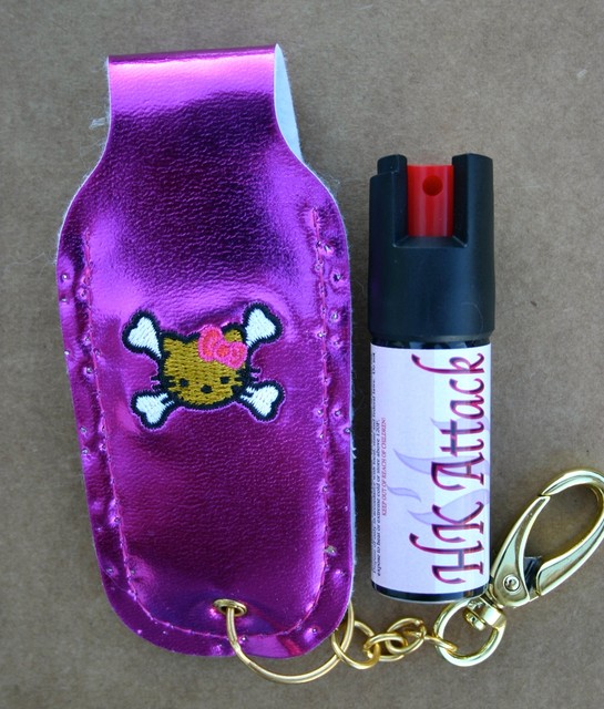 Hello Kitty pepper spray 1/2oz police bling pk crystal nail keychain