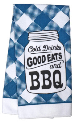 Home Collection Kitchen Towel Polyester ~ Cold Drinks Good Eats and BBQ
