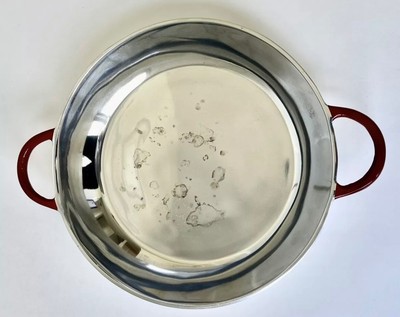 Nima Oberoi Lunares Paella Pan Heavy Duty 10'' x 1  3/4'' Red Handles NEW
