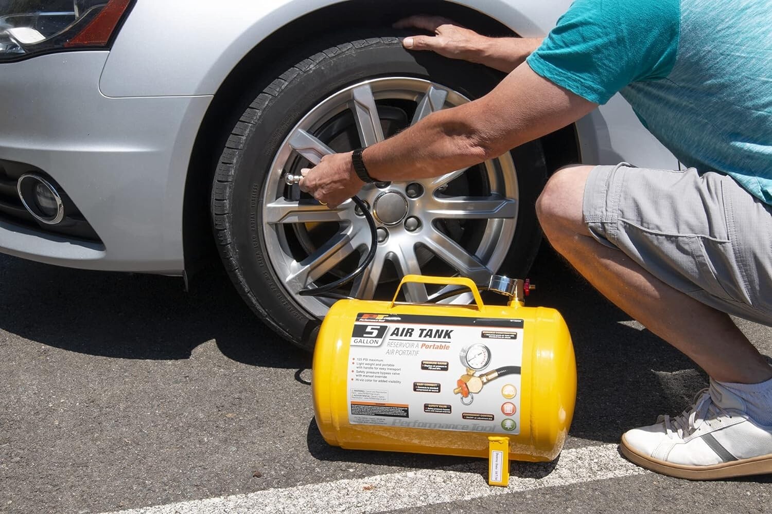 Air Tank Accessories Kit Valve Hose Tire Chuck Portable Air Tank Gauge