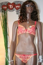 VENA Lingerie BH-Set Bügel BH Slip Spitze 70C 75C 80C Bestickt Rot Gold Neu