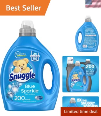 Economical Blue Sparkle Fabric Softener   2X Formula, 80 FL OZ, Reduces Wrinkles