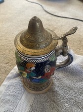 VINTAGE GERMAN LIDDED BEER STEIN MUSIC MUG Works Plays Roll Out The Barrel Japan