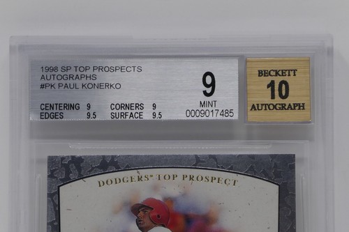 1998 SP Top Prospects Autographs #PK Paul Konerko Rookie Dodgers 🔥Beckett 9 - Picture 3 of 7