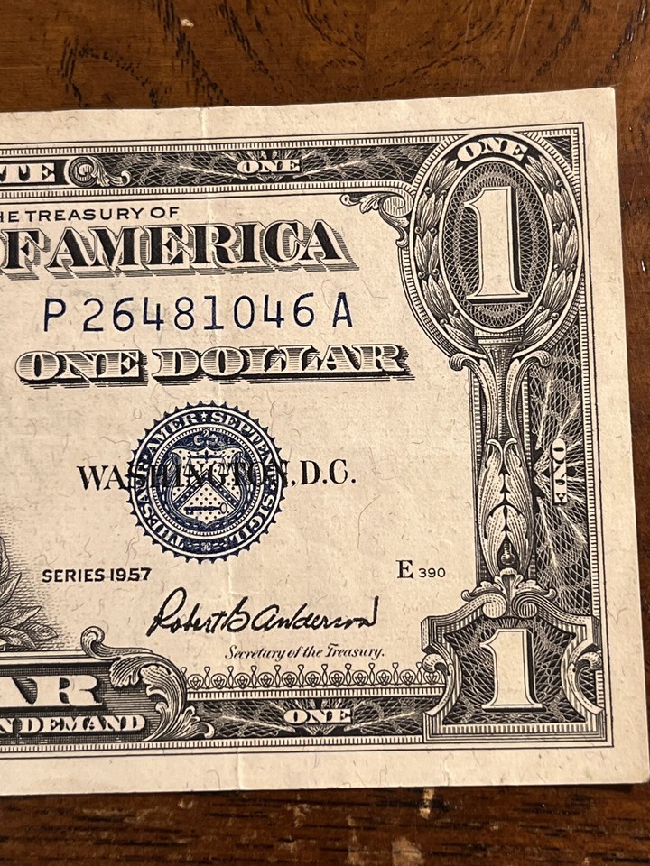 1957 $1 DOLLAR BILL SILVER CERTIFICATE BLUE SEAL NOTE (extremely Rare ...