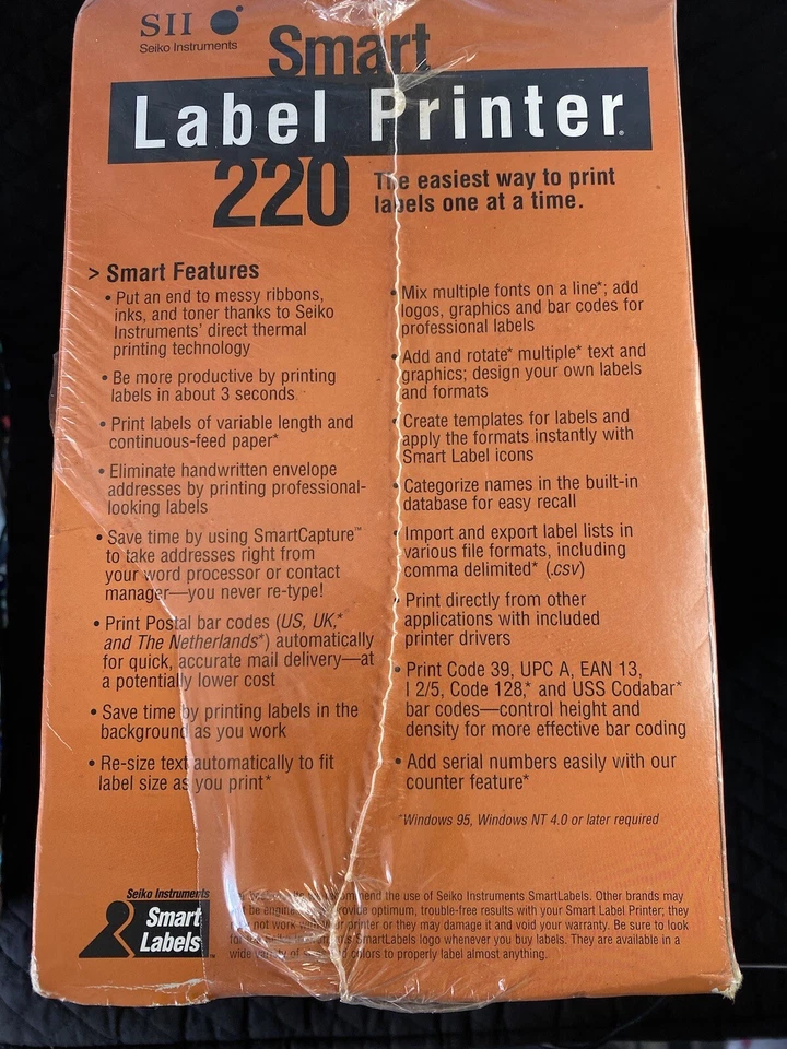 NEW Vintage SEIKO Instruments SII SMART THERMAL LABEL PRINTER SLP-220 SEALED - Image 3 of 4