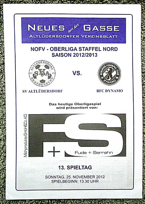 SV Altlüdersdorf - BFC Dynamo Berlin  2012 - 2013 Oberliga Nord