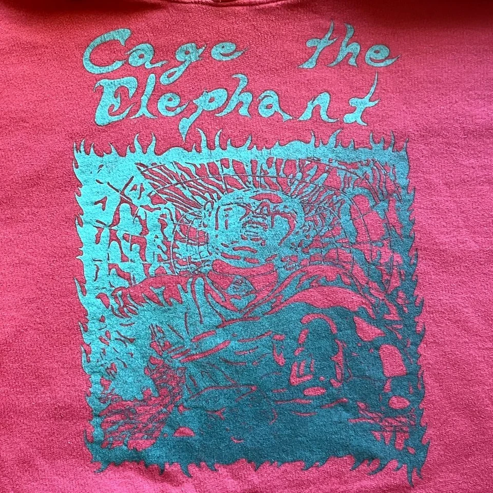 Sudadera con Capucha Cage the Elephant Band Dice Sketch Rosa Coral Unisex Para Mujer S Foto 2 de 4