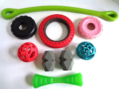 Lot 9 Dog Rubber Stuffable Treat Fetch Chew Toys Kong Top Paw Outward Hound