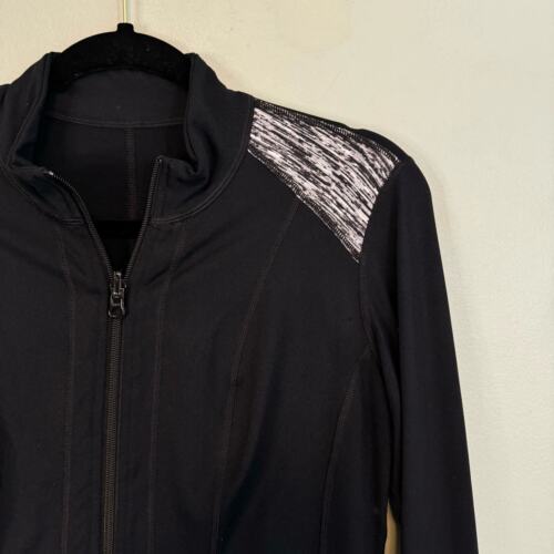 Women's Jacket S/M Athletic Activewear Running Jogging Yoga Zip Up Marled Black - Picture 5 of 7