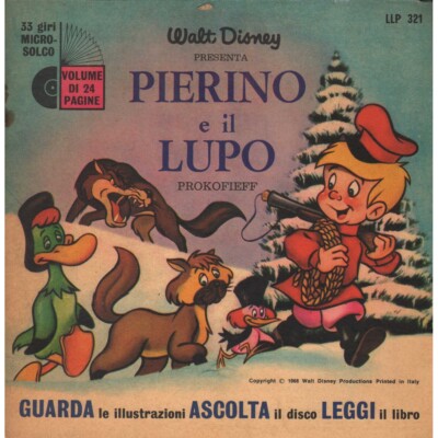 Prokofieff, Walt Disney Vinyl 7'' 45 Runden Pierino und der Wolf 1.a, 2.a Teil / LLP