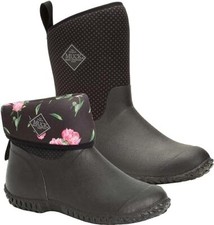 NEW MUCK WOMEN'S MUCKSTER II MID BOOTS WATERPROOF INSULATED BLACK ROSES WM2-1ROS