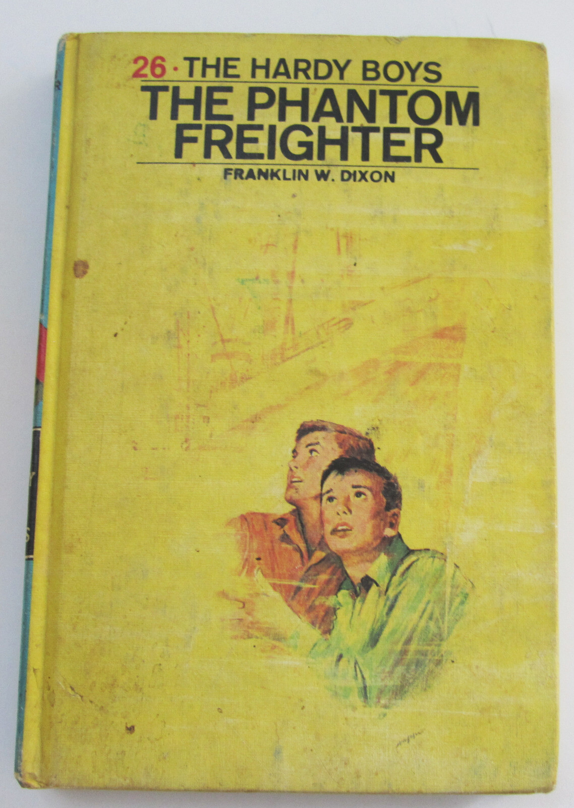 Hardy Boys The Phantom Freighter Hardcover #26 Book 1977 Print White Multi PC